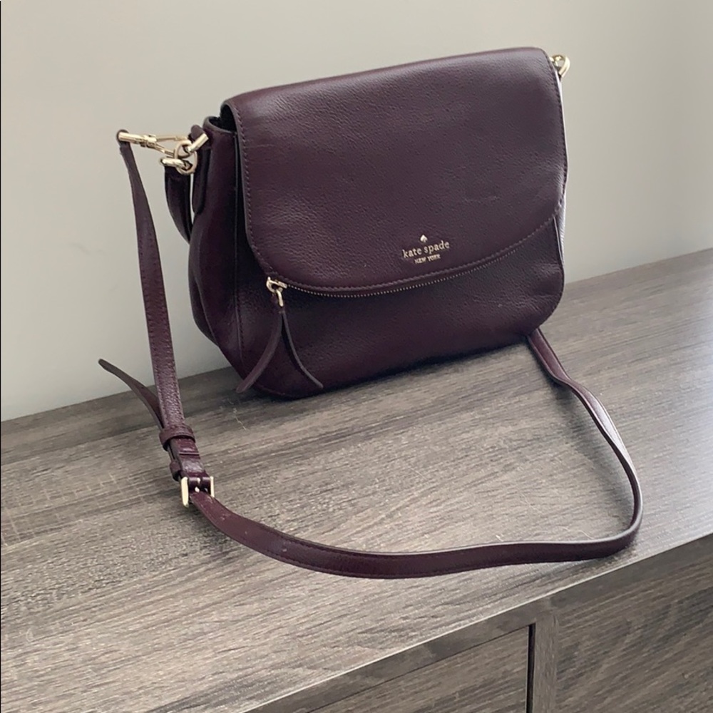 Kate Spade Burgundy crossbody Fold over
